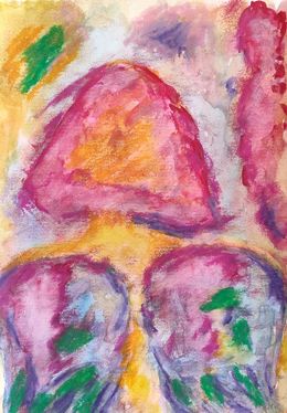 Gemälde, Angel (abstract expressionist spiritual oil pastels painting on paper), Natalya Mougenot