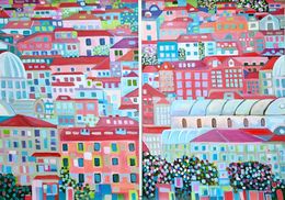 Gemälde, Cityscape diptych, Alexandra Djokic