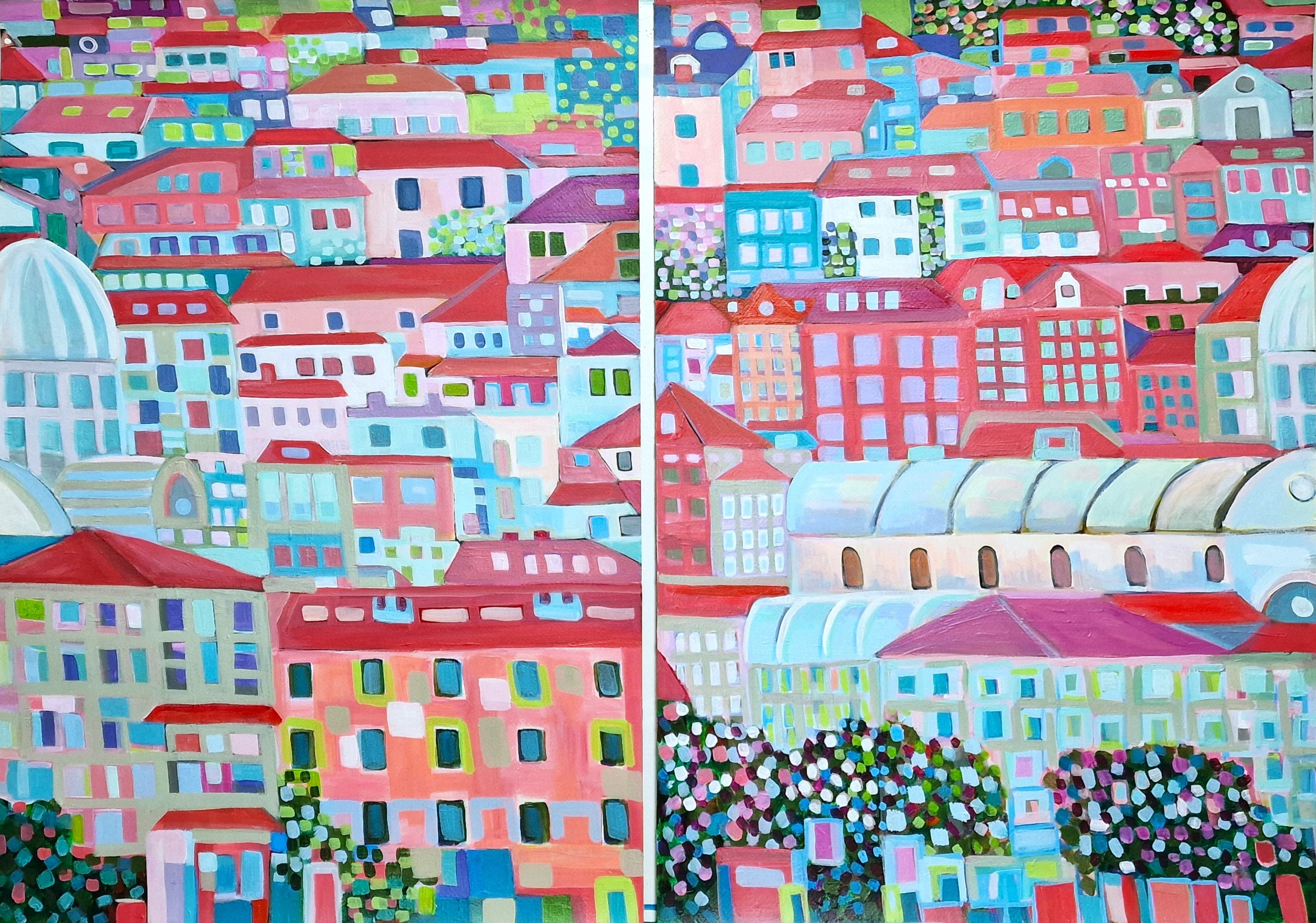 Alexandra Djokic, Cityscape diptych Alexandra Djokic, Cityscape diptych