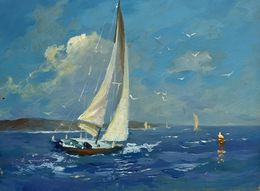 Gemälde, Sea voyage and the sound of birds, Suprunchuk Yuriy