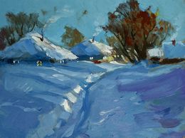 Gemälde, Path through the snow, Suprunchuk Yuriy