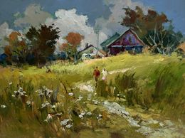 Gemälde, A couple walking through a field, Suprunchuk Yuriy