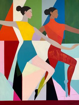 Painting, Dancing in Tandem, Barbara Schaumann