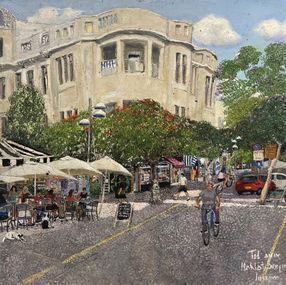 Gemälde, Café Corner, Tel Aviv, Helena Liberman