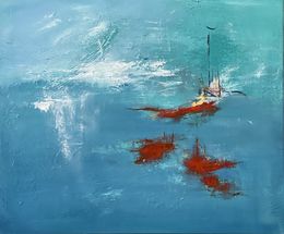 Gemälde, Blue lagoon, Sandrine Belmont