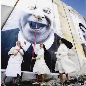 Print, 8 mm, face to face, nuns in action, JR