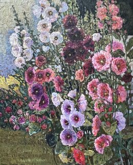 Painting, Mallow near the old house, Nadezda Stupina