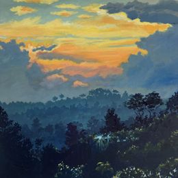 Gemälde, Coucher de soleil sur Bandjoun, Matthieu Delfini