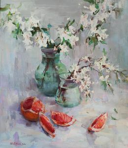 Gemälde, Still life with grapefruit, Tetiana Shendryk