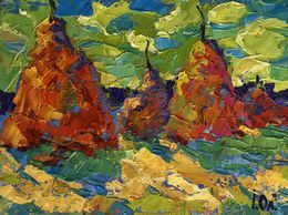 Gemälde, Haystacks in the field, Ivanyuk Oleksiy