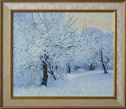 Painting, Snow-covered garden. Kuzminki, Simon Kozhin