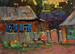 Gemälde, Evening silence in the village, Oksana Ivanyuk
