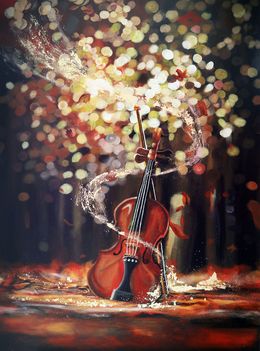 Peinture, Brilliant violin melody, Won Chin Tong