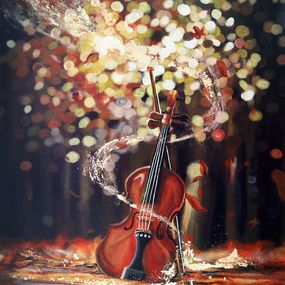 Gemälde, Brilliant violin melody, Won Chin Tong