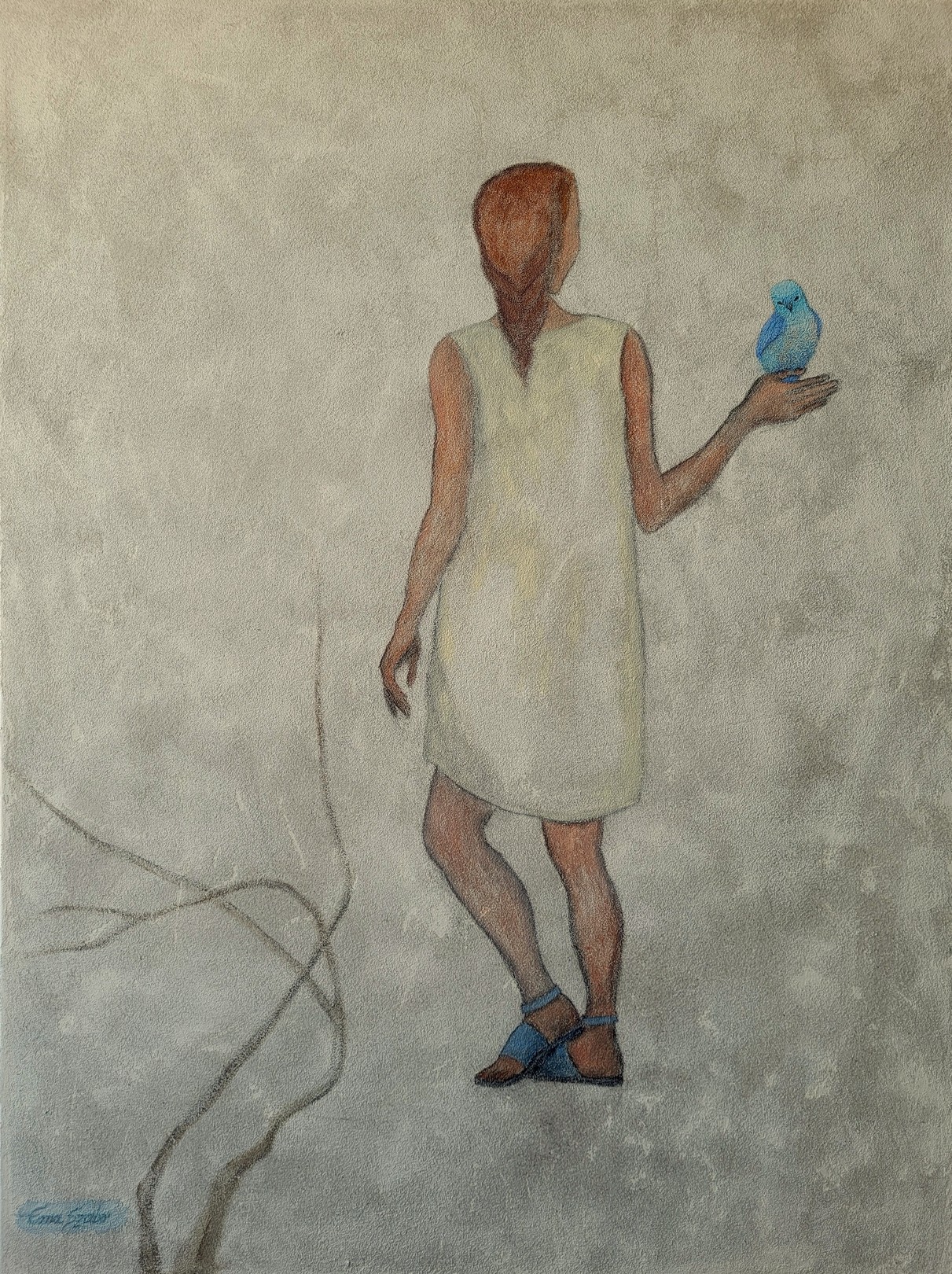 Ema Szabo, Walls with stories. The blue bird. Ema Szabo, Walls with stories. The blue bird.