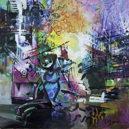 Painting, New York Streets N°17 - Art urbain coloré, Tania Caggini