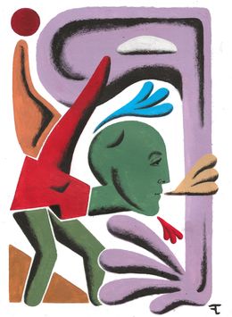 Painting, Le cracheur de feu, Flavien Couche