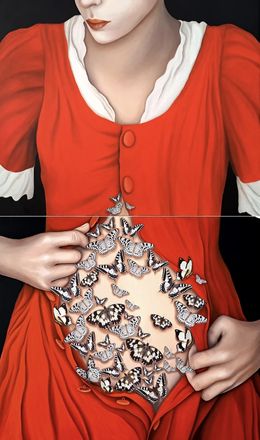 Painting, Butterflies in the stomach, Olga Marciano