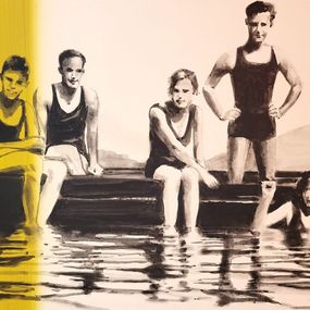 Gemälde, La barque, Valérie Betoulaud