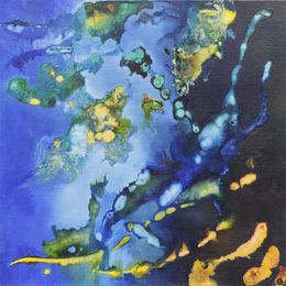Peinture, Ondulations 6 - Thème de l'oxydation, matière et couleur, Anne Pommier
