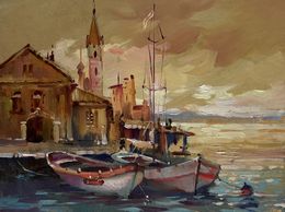 Painting, The sun is sinking into the sea, Suprunchuk Yuriy