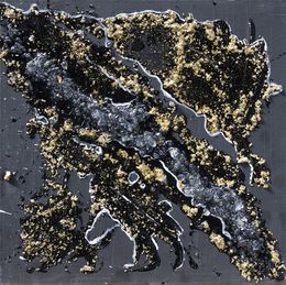 Gemälde, Diamant et Or - Abstraction texturée, Jouane