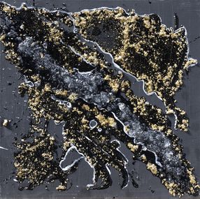 Gemälde, Diamant et Or - Abstraction texturée, Jouane