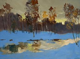Gemälde, Reflection of a yellow sunset, Suprunchuk Yuriy
