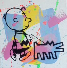 Painting, Charlie Brown & Dog Haring, PyB