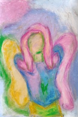 Painting, How can I help? ( Abstract spiritual painting of an angel), Natalya Mougenot