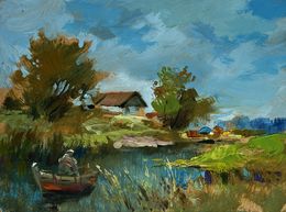 Gemälde, I'm sailing home on a boat, Suprunchuk Yuriy