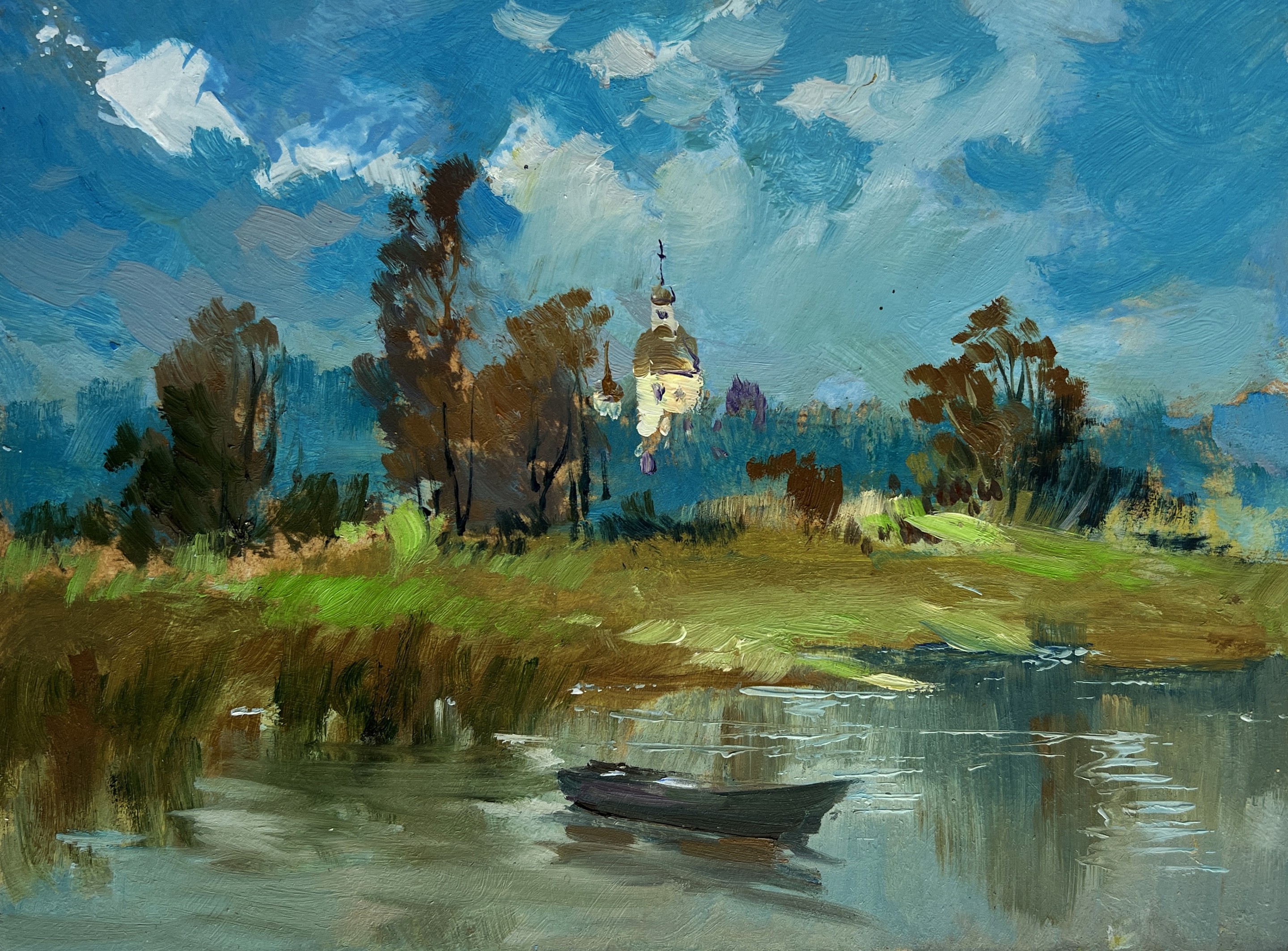 Suprunchuk Yuriy, A lonely boat among the reeds Suprunchuk Yuriy, A lonely boat among the reeds
