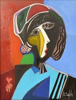 Peinture, Portrait de femme cubiste, Jean-Luc Beaufils