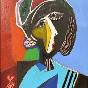 Gemälde, Portrait de femme cubiste, Jean-Luc Beaufils