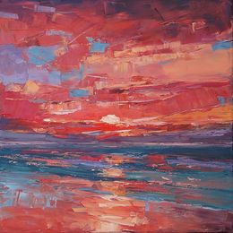 Painting, Coucher de soleil majestueux, Milcheva Emilia