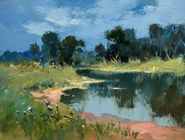 Gemälde, Reflection of green forest, Suprunchuk Yuriy