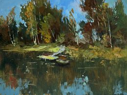 Gemälde, Flowing among the trees, Suprunchuk Yuriy