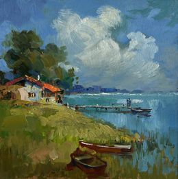 Gemälde, House near the river, Suprunchuk Yuriy