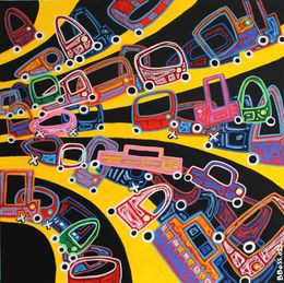 Painting, Embouteillage #02, David Jehan (B.boss)
