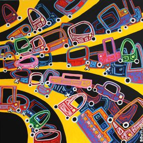 Gemälde, Embouteillage #02, David Jehan (B.boss)