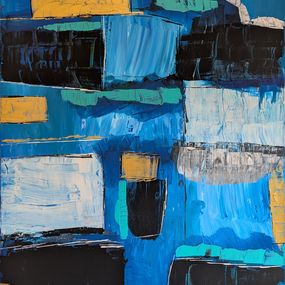 Painting, Golden Blue, Abstractenburger