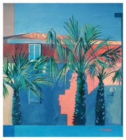 Painting, Lueurs sous les Palmiers, Aurélie Trabaud