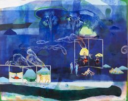 Gemälde, Un crocodile sous les volutes, Hélène Duclos