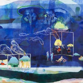 Painting, Un crocodile sous les volutes, Hélène Duclos