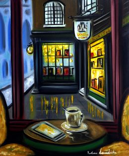 Gemälde, Coffee and a Bookstore, Ruslana Levandovska