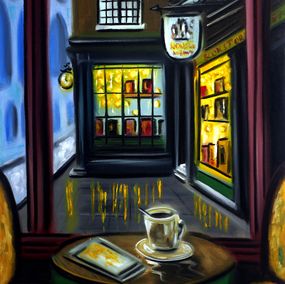 Gemälde, Coffee and a Bookstore, Ruslana Levandovska