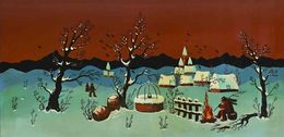 Painting, Winter Landscape, Djuro Jacovic