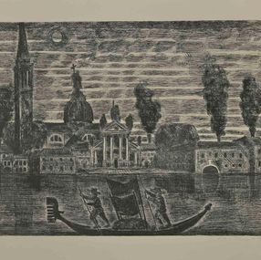 Print, Gondoliers in Venice, Gianpaolo Berto