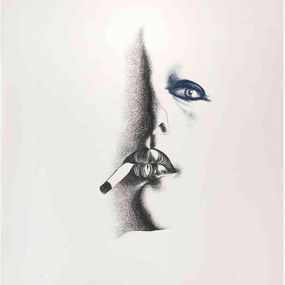 Print, Smoker in White, Giacomo Porzano