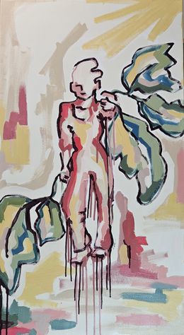 Peinture, Anna et la feuille 3, Claire Bonnet-Masimbert